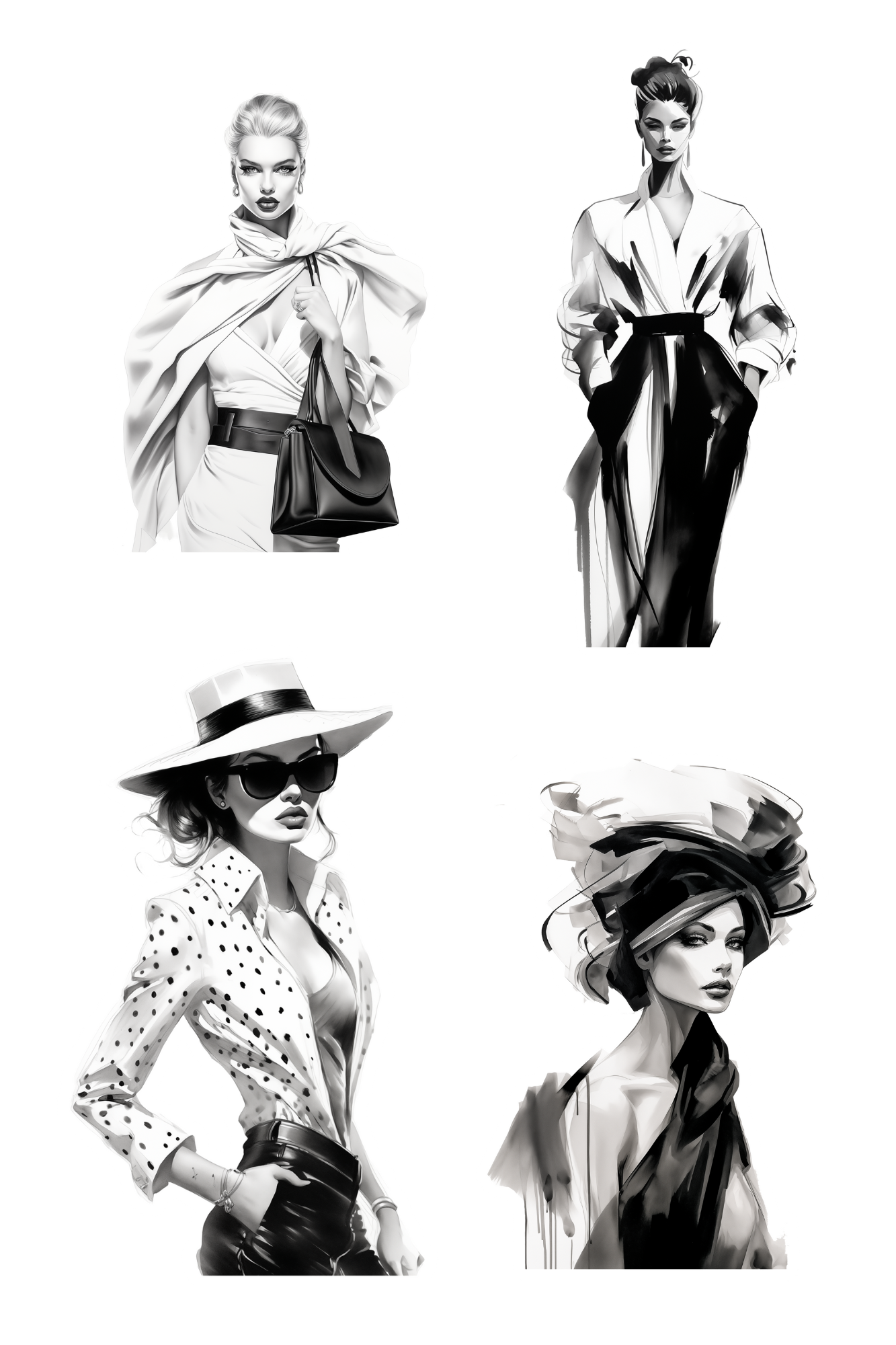 Black & White Fashion Munecas