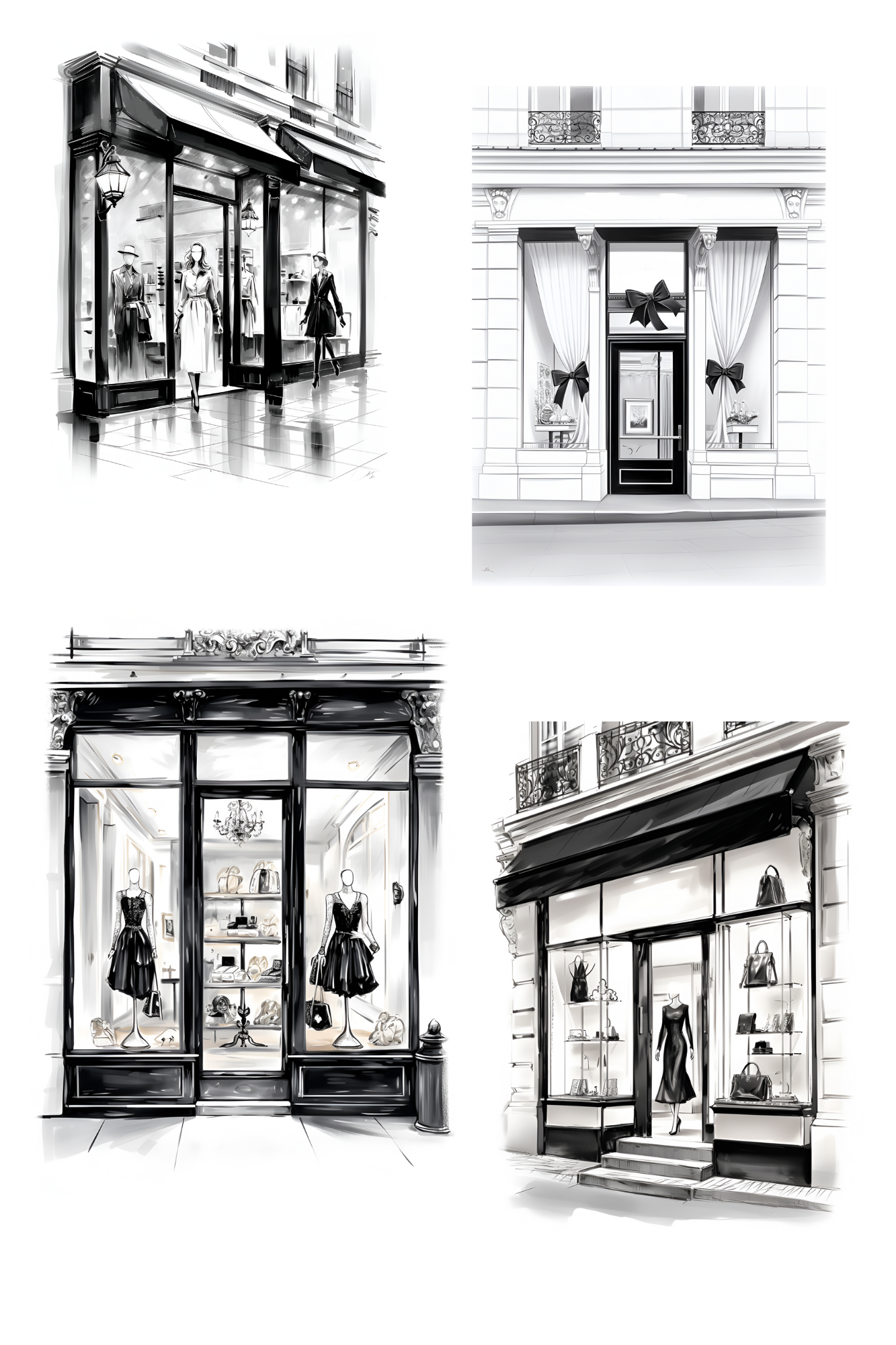 B & W Fashion Store Fronts