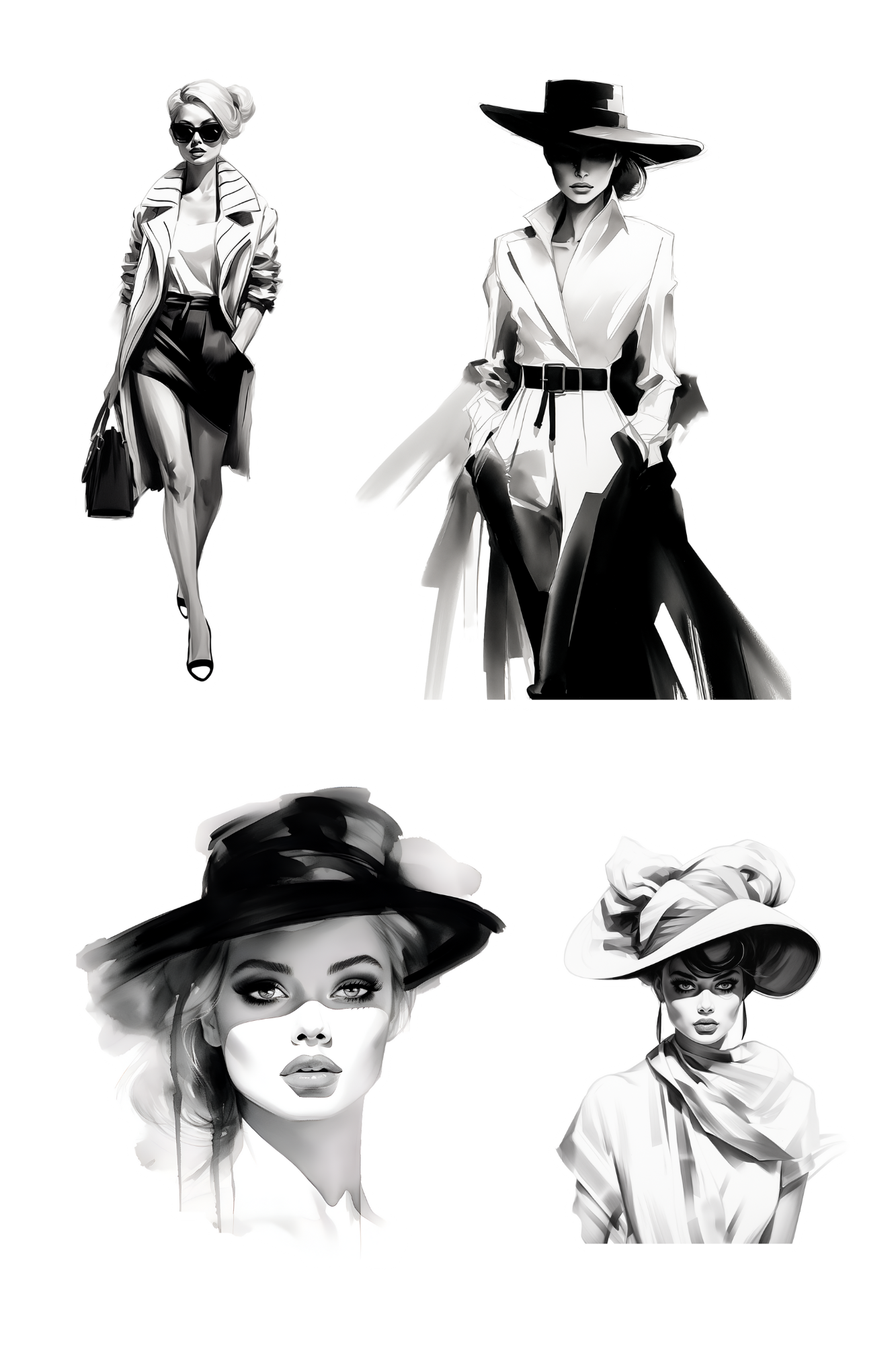 Black & White Fashion Munecas