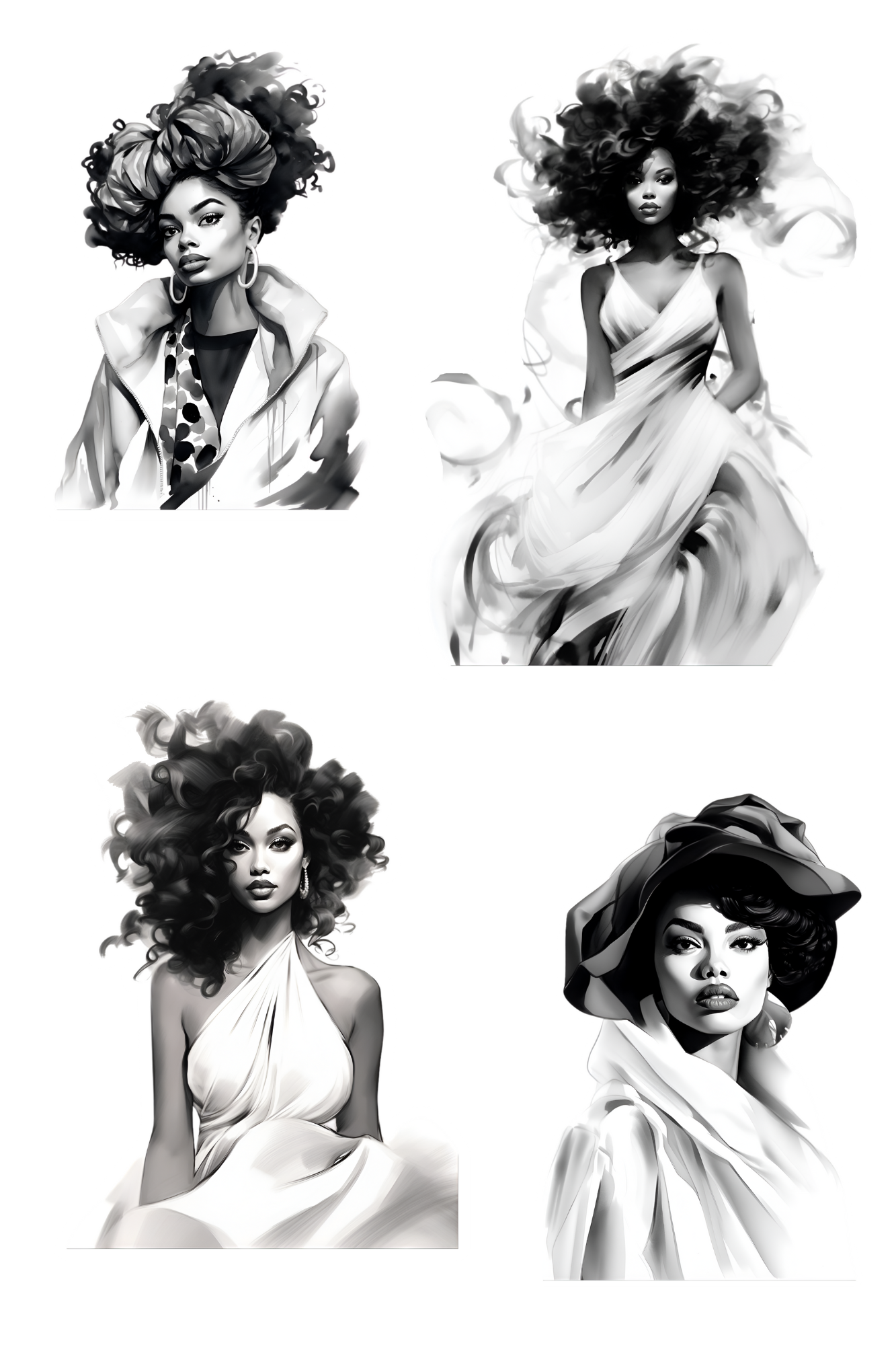 Black & White Fashion Munecas