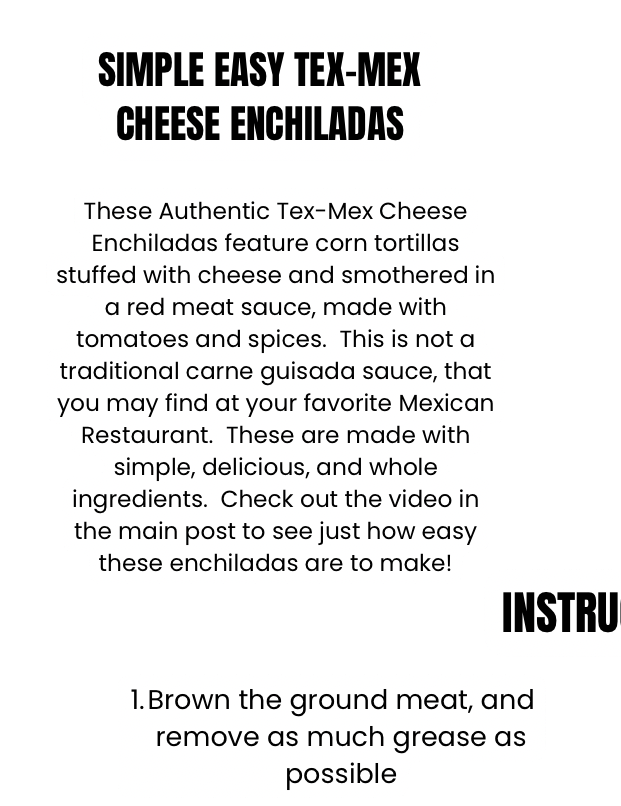 Enchilada Recipe Kit