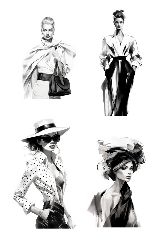 Black & White Fashion Munecas