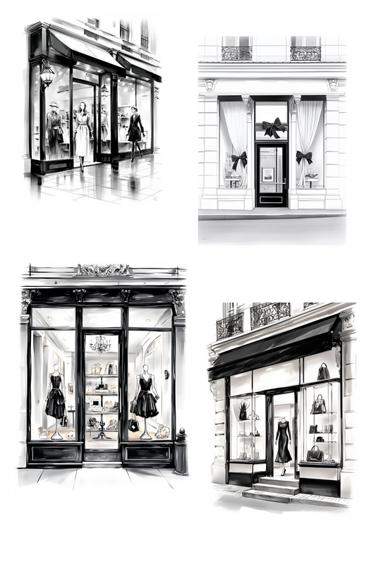 B & W Fashion Store Fronts