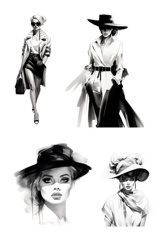 Black & White Fashion Munecas